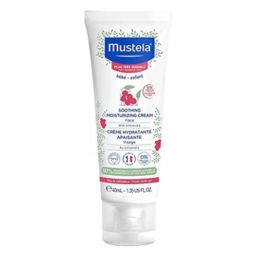 Mustela Baby Soothing Moisturizing Cream - Face Moisturizer for Very Sensitive Skin - with Natural Avocado & Schizandra Berry - Fragrance-Free - 1.35 fl. oz.