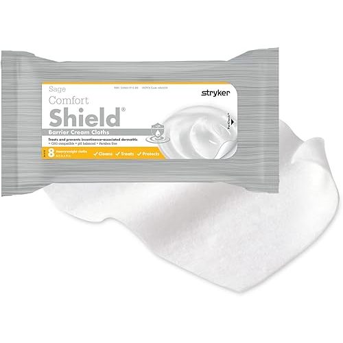 Stryker Sage Comfort Shield Barrier Cream Cloths - 8pk Large