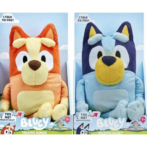 "Bluey & Bingo 12"" Talking Plush Set of 2, Singing Stuffed Character Toy with 9 Phrases"