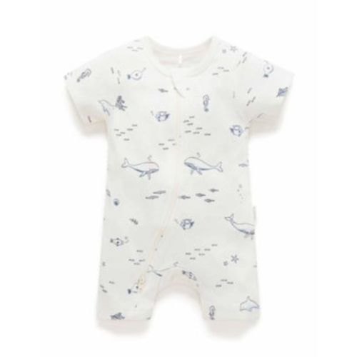 Baby Boys Short Sleeve Zip Coveral
