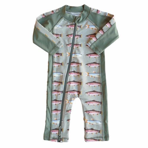 Long Sleeve Rash Guard Swim Romper Full Length | Freshwater Friends