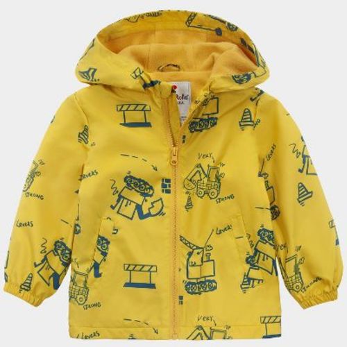 Rokka&Rolla Toddler Boys' Fleece Lined Full Zip Windbreaker Rain Jacket-Yellow, size 3T