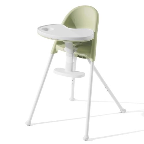 3-in-1 Cute Folding High Chair, High Chairs for Babies and Toddlers, Modern Space Saving Highchair with Removable Double Tray, Easy to Clean, Light Weight Baby Feeding Chair, Green