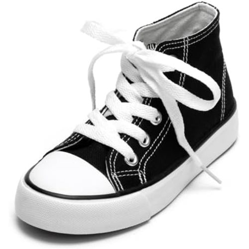 Toddler Canvas Shoes Casual Sneakers for Kids Boys and Girls Low Top Canvas Sneakers Lace Up Canvas Shoes