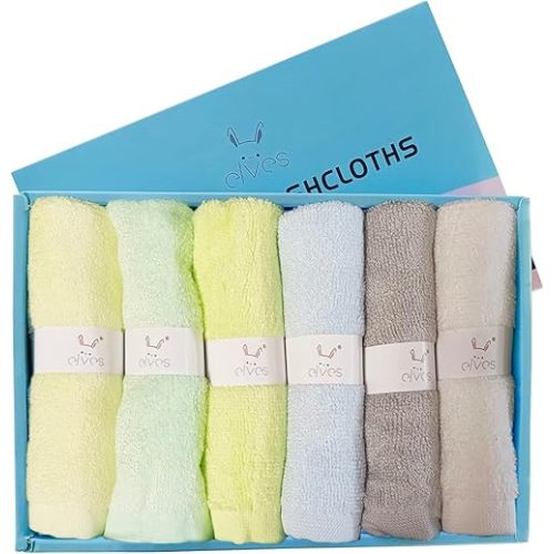 elves Baby washcloth, Soft orgainc Bamboo Viscose Wash Cloth, Small washcloth for Baby & Newborn, Baby Bath Essentials, face Towel, face clohts for Baby (Rainbow_boy)