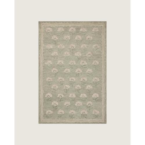 Lilette Hand-Tufted Wool Rug - Sage / Blush 5' 0" x 8' 0"
