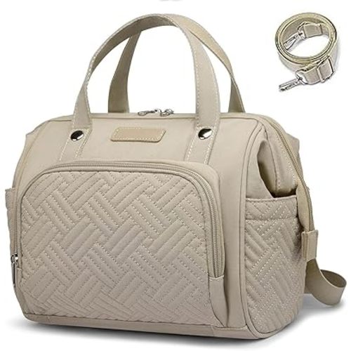 Small Diaper Bag Backpack Diaper Tote Bag, Waterproof Multi-Function Mini Tote Maternity Bags Travel Backpacks with Insulated Pockets for Mom, Apricot