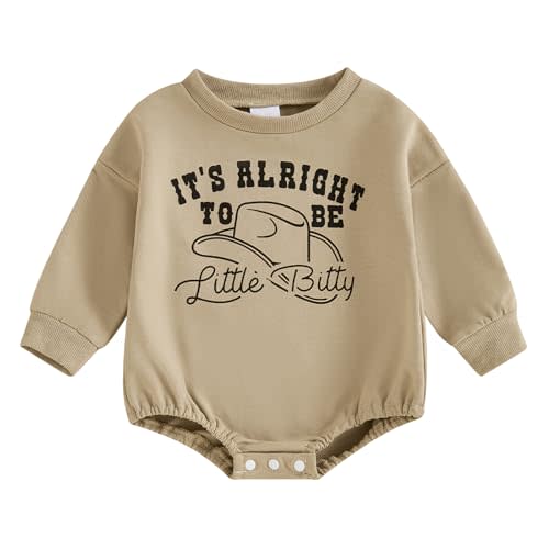 Doisbetthsay Baby Sweatshirt Romper Newborn Fall Outfit Winter Clothes Letter Print Long Sleeve Bubble Romper Jumpsuit