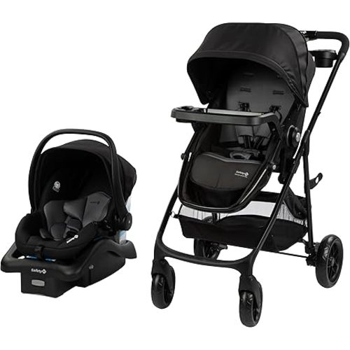 Safety 1st Grow and Go Flex 8-in-1 Travel System, Infant Car Seat Stroller Combo, Orchid Bloom