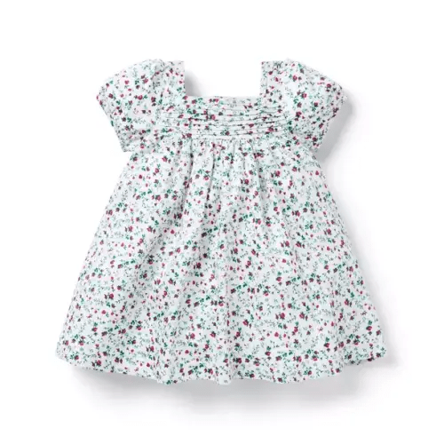 Baby Jet Ivory Ditsy Floral Baby Ditsy Floral Puff Sleeve Dress by Janie and Jack