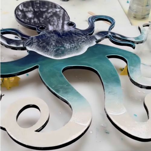 Baby Blatchley’s Custom Resin Ocean Waves Wall Art, Octopus, $250 - PURCHASED