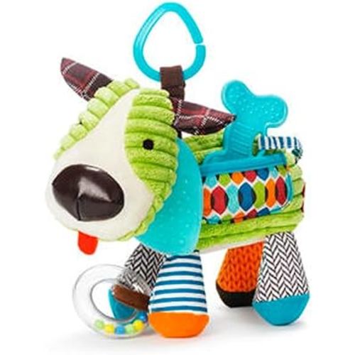 Skip Hop Bandana Buddies Baby Activity and Teething Toy with Multi-Sensory Rattle and Textures, Puppy