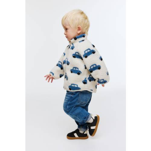 PRINTED TEDDY FLEECE JACKET