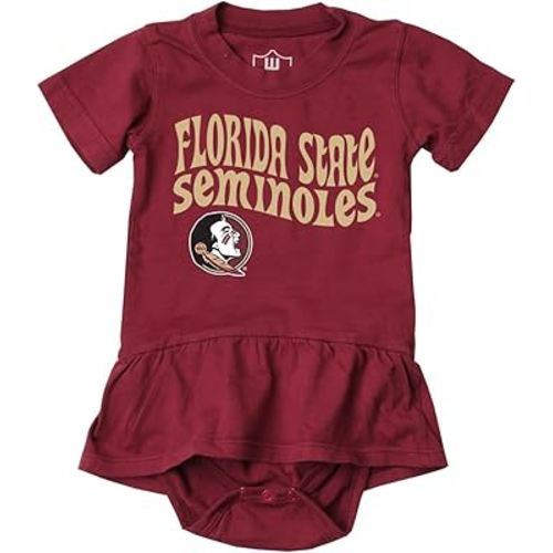 Wes and Willy College Sports Fan Baby Girls Ruffle Hopper Romper