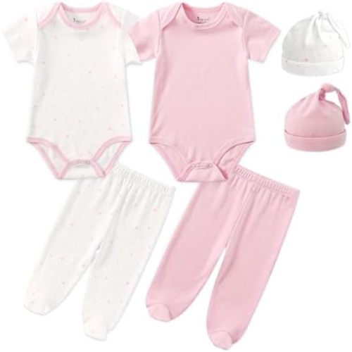 Jimonda Baby BodySuit Set Boys BodySuit Girl 6-Piece Pants Set Infant Toddler Baby Sets