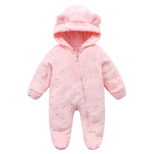 Baby Fleece Jumpsuit for 0-3 Months Infant Bear Snowsuit Newborn Romper Warm Coat