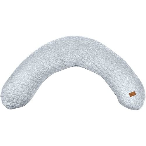 Beaba Big Flopsy Pregnancy Pillow, Maternity Pillow, Nursing Pillow, Breastfeeding Essentials, Support Body Pillow, Pregnancy Must Haves, Heather Grey