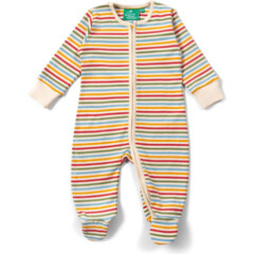 Cream Rainbow Zip Organic Babygrow, Multi - Little Green Radicals Pants | Maisonette