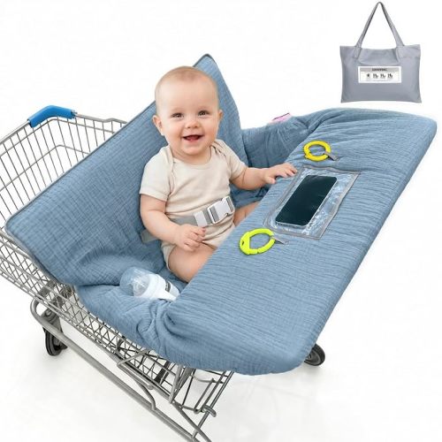 Muslin Shopping Cart Cover for Baby Soft Breathable Full Coverage
