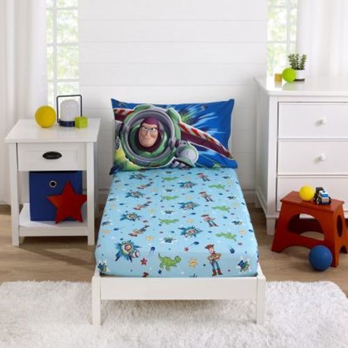 Disney Toy Story Power Up 2 Pack Super Soft Fitted Toddler Sheet And Pillowcase Set - Blue, Green