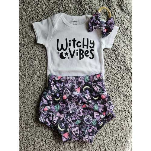 Bummies, Bummies Shorts, Baby outfit, Witchy, Witchy Vibes, Potions, Spooky Season, Halloween, Handmade, Ready to ship