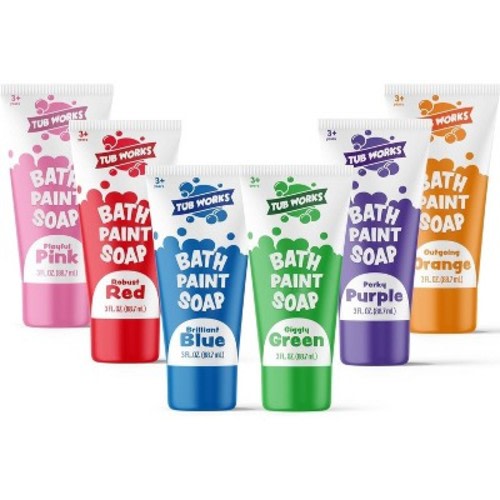Tub Works Bath Paint Soap Bath Toy, Classic 6 Pack