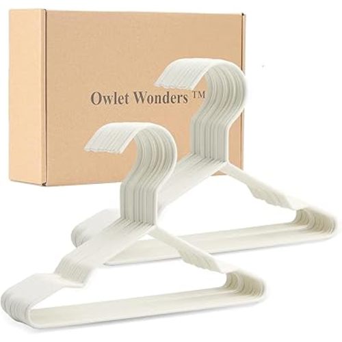 Premium 18 Pack Baby Hanger Set - Metal Rubberized Baby Coat Hangers - Non-Slip Closet Hangers for Babies - Newborn Hangers for Closet - Small Baby Hangers for Toddler Clothes (White)