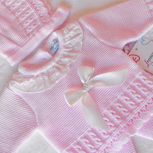 Knitted Clothes Newborns Spanish Set Knit Baby Outfit for Coming Home Christening Baptism and Shower Gift Recien nacido baby gift gender