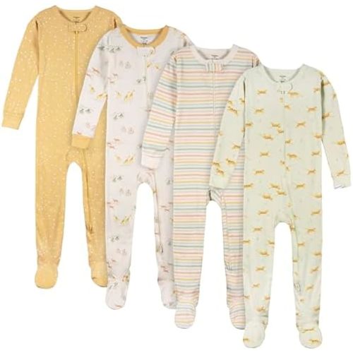 Gerber Unisex-Baby 4-Pack Footed Pajamas