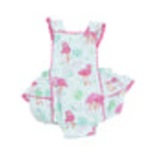 Ric-Rac Ruffle Sunsuit, Flamingos – SpearmintLOVE