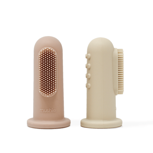 Finger Toothbrush 2-Pack, Shifting Sand/Blush