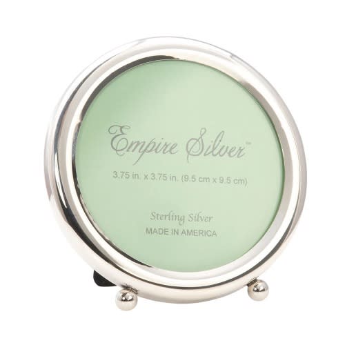 Sterling Silver Round Footed Picture Frame