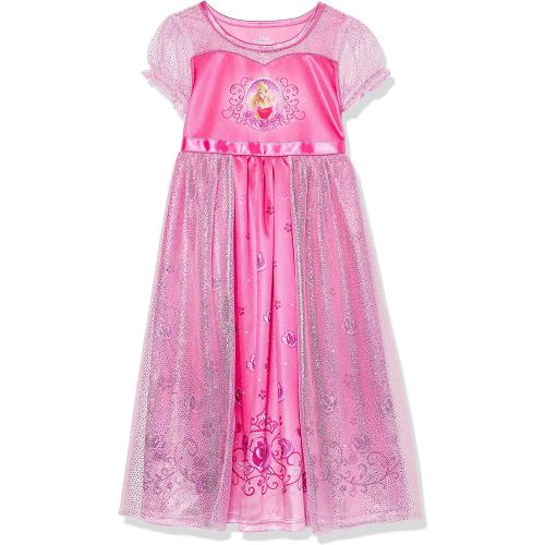 Sleeping Beauty Aurora Girl's Fancy Pink Tulle Nightgown, Size 6
