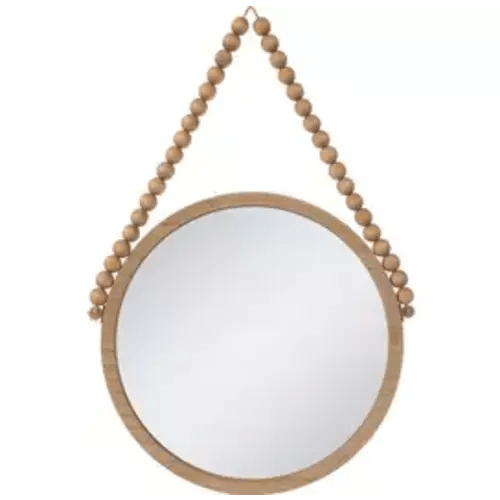 Round Beaded Wall Mirror