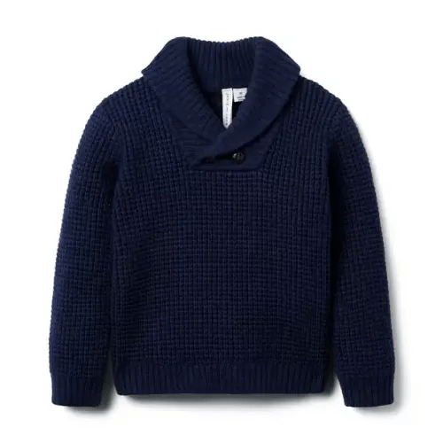 Boy Merchant Marine Textured Shawl Collar Sweater by Janie and Jack