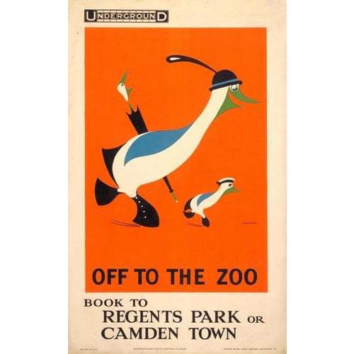 Vintage London Zoo "Off To The Zoo" A3 Print