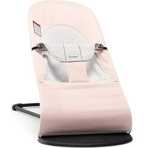 BABYBJORN Bouncer Balance Soft - Light Pink/Gray, Jersey Cotton