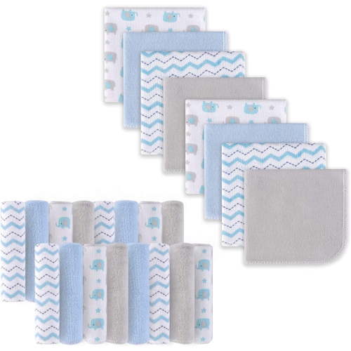 Softan Ultra-Soft, Absorbent Baby Washcloths, 24 Pack, Elephant Design, Perfect Gift for Newborns and Infants