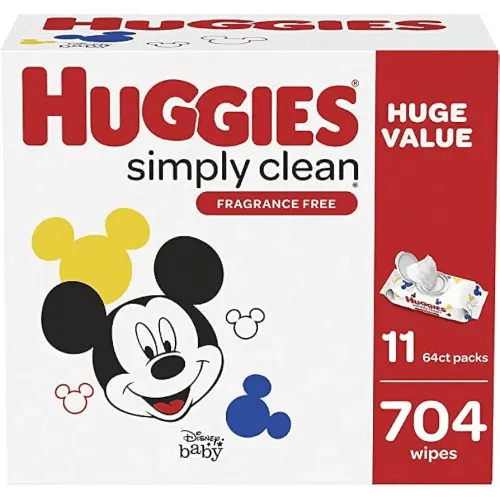 HUGGIES Simply Clean Scented Baby Wipes, 11 Flip-top Pack, 704Count (Pack Of 11)
