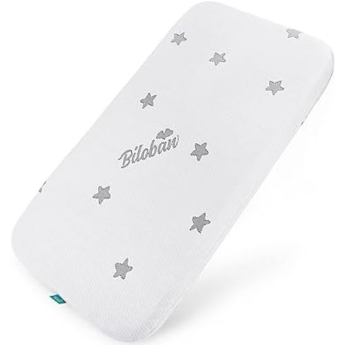 Bassinet Mattress Pad Fit for Chicco LullaGo Anywhere Portable (28" x 15") and SnuzPod 4 Bedside, Waterproof Breathable Bassinet Mattress Pad, Baby Foam with Removable Zippered Cover