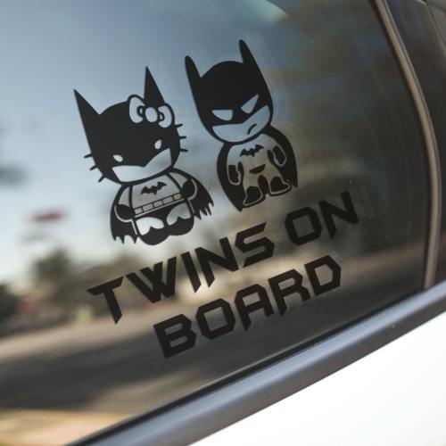 Twins on Board Baby in Car Vinyl Car Truck Decal Window Sticker Vehicle Decor Car Accessories New Born Gifts