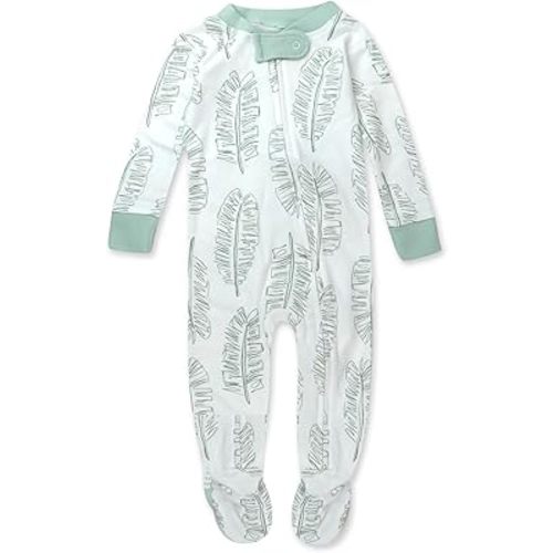 HonestBaby Sleep and Play Footed Pajamas One-Piece Sleeper Jumpsuit Zip-Front Pjs Organic Cotton for Baby Boys, Unisex