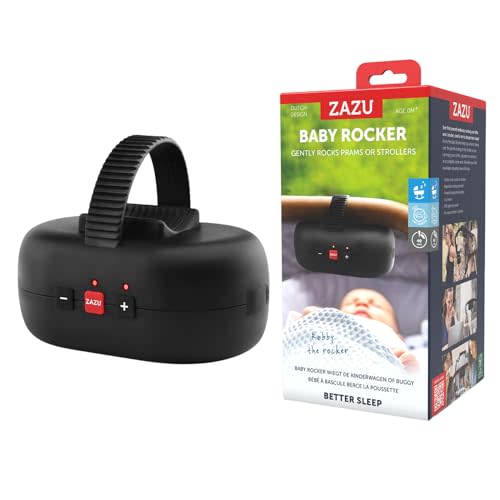 Zazu Robby Baby Rocker - Automatic Stroller Soothing Device, Adjustable Intensity, Cry Detection, USB-C Rechargeable Battery, Weatherproof, Fits All Strollers