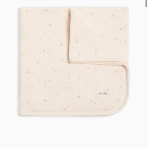 Brushed Back Pointelle Swaddle Blanket