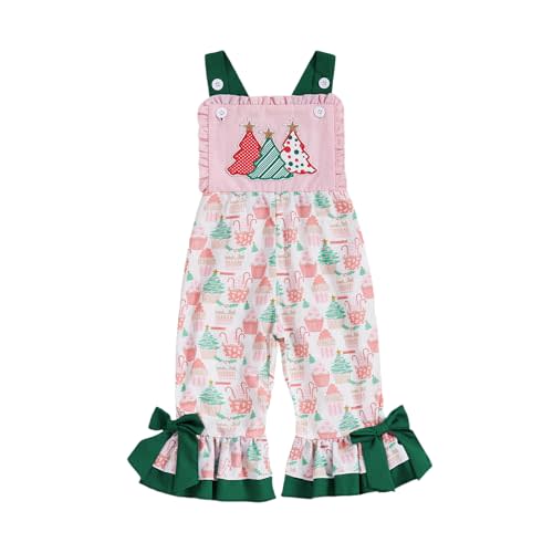 YINGISFITM Toddler Girl Overalls Baby Girl Summer Outfit Sleeveless Cow Bell-Bottom One Piece Romper Jumpsuit Cute Clothes