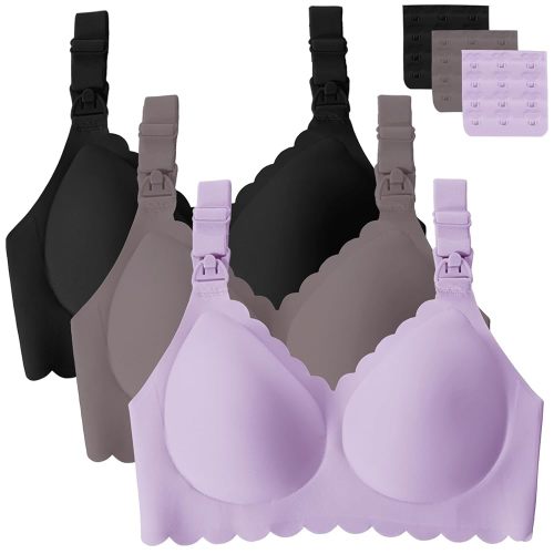 Gailife 3 Pack Nursing Bras for Breastfeeding Seamless Wireless Maternity Bras for Pregnancy Soft Sleep Breastfeeding Bra