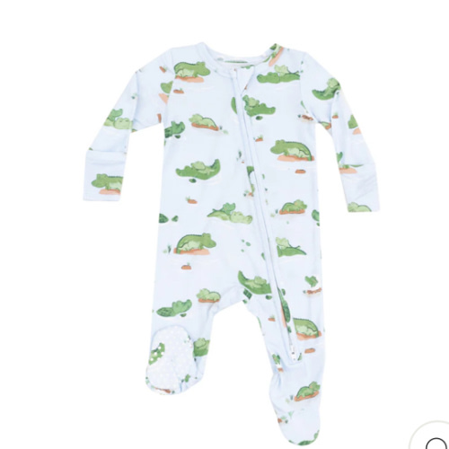 2 Way Zipper Footie - Alligator Blue – Angel Dear