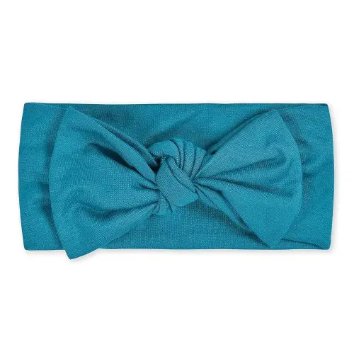 Gerber Baby Girls Buttery Soft Headband with Bow with Viscose Made from Eucalyptus, Teal, One Size