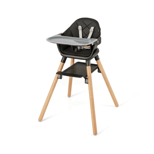 Costway High Chair Wooden Dining Seat Black