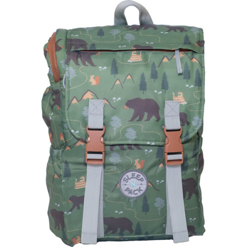 Sleep-N-Pack™ Little Kid Size Sleeping Bag Backpack,Pals in Print: Camping Bears Trail - Mimish | Maisonette